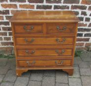 Reproduction Georgian yew wood chest of drawers