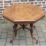 Inlaid Victorian octagonal table