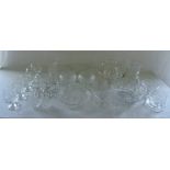 Assorted glassware inc jugs, dessert bowls,