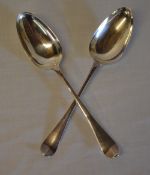 Pair of Georgian silver dessert spoons weight 2.