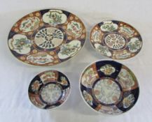 Gold Imari Japanese charger D 37 cm, plate D 26 cm with large bowl D 21.