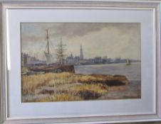 Watercolour by Berenger Benger (1868-1935) of Antwerp signed and dated lower right corner 1888 57.