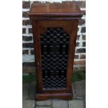 Jali style wood & wrought iron CD cabinet