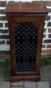 Jali style wood & wrought iron CD cabinet