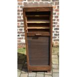 Tambour front front wooden filing cabinet