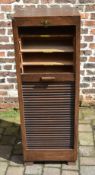 Tambour front front wooden filing cabinet