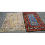 Silk Persian rug & woollen rug,