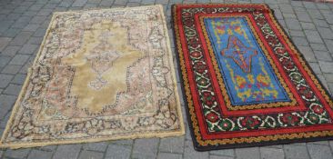Silk Persian rug & woollen rug,