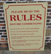 Large Golfing rules sign