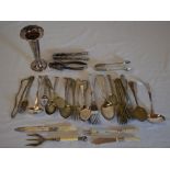 Various silver plated cutlery and a sp vase