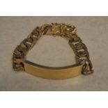 9ct gold identity bracelet, approx 46.