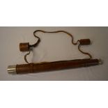 Single draw telescope in leather case, Negretti & Zambra,