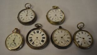 6 silver pocket watches for spares/repair