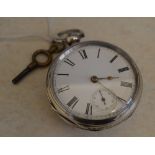 Silver pocket watch, Waltham Mass movement,