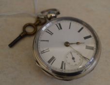 Silver pocket watch, Waltham Mass movement,