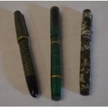 3 fountain pens including Swan and Conway Stewart