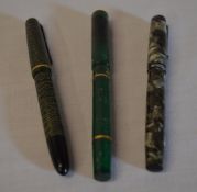 3 fountain pens including Swan and Conway Stewart