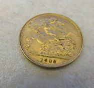 22ct gold half sovereign 1912