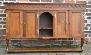 Reproduction Georgian oak dresser top / oak wall cupboard