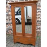 Late Victorian mirror fronted wardrobe