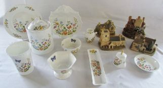 4 large Lilliput Lane cottages and Aynsley 'Cottage garden' ceramics