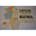 Folder of Louth & Lincolnshire ephemera including auction catalogues, poster,