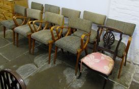 9 1950/60's Ben Chairs (Benchairs) with fabric covers & 1 other