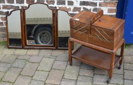 Sewing box and a dressing table mirror