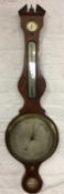 19th century mahogany veneer barometer maker L Balerna Halifax