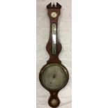 19th century mahogany veneer barometer maker L Balerna Halifax