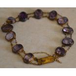 A 9ct gold amethyst bracelet, total approx weight 9.