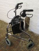 Tri wheel walker mobility aid