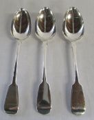 3 Victorian silver serving spoons Edinburgh 1846 (1) & London 1842 (2) weight 7.