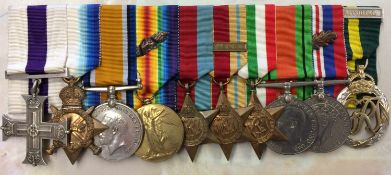 Military Cross group of 9 medals awarded to Capt. C H A French (later Lt Col.