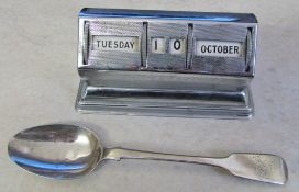 Georgian silver teaspoon London hallmark weight 0.