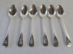 6 Georgian silver teaspoons London 1808 weight 2.