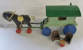 Teachem Toys wooden horse and caravan