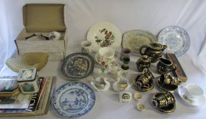 Various ceramics inc crested china and commemorative ware, Poole, match striker, candles,