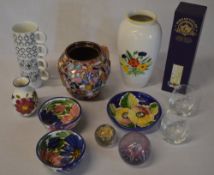 Various ceramics, paperweights,