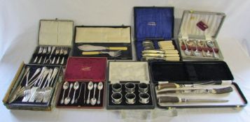 Selection of boxed silver plate inc cutlery,