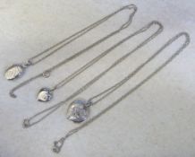 3 silver lockets and chains weight 0.