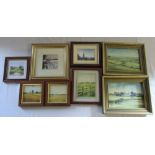 David N Robinson collection - Collection of miniature watercolours (& 1 limited edition print) by
