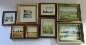 David N Robinson collection - Collection of miniature watercolours (& 1 limited edition print) by