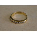 18ct gold diamond half eternity ring,