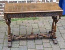 Late 19th century carved oak serving table