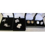 4 pairs of silver cufflink's