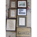 Selection of antique Lincolnshire prints and maps