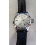 1950/60's Ladies Tudor Oyster wristwatch with replacement black leather strap (serviced 2012)