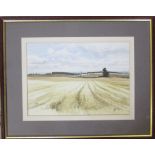 David N Robinson collection - Watercolour of a distant view of Louth by Louth artist T E J Brooker