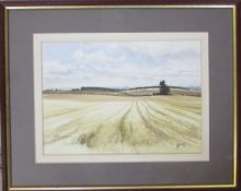 David N Robinson collection - Watercolour of a distant view of Louth by Louth artist T E J Brooker
